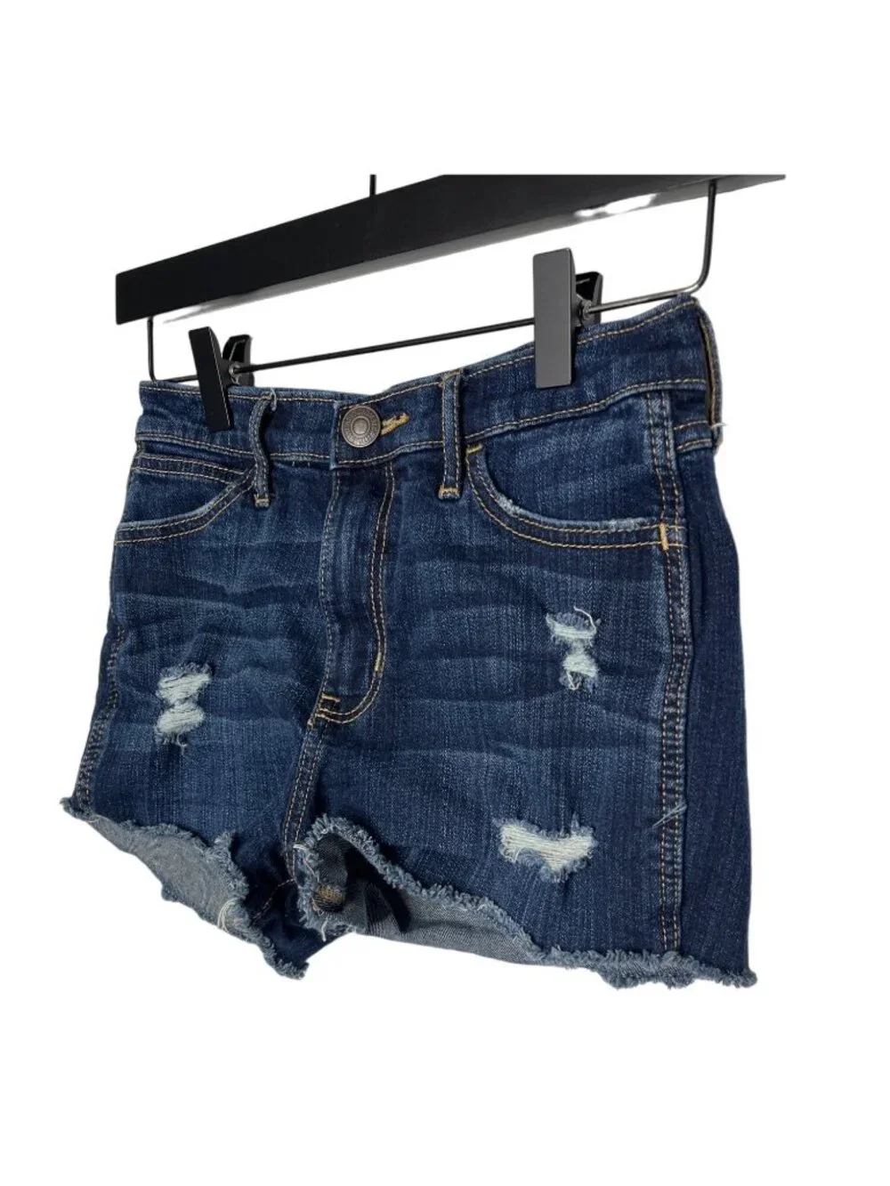 Abercrombie & Fitch Women's High Rise Distressed Cutoff Denim Shorts Blue Size 0